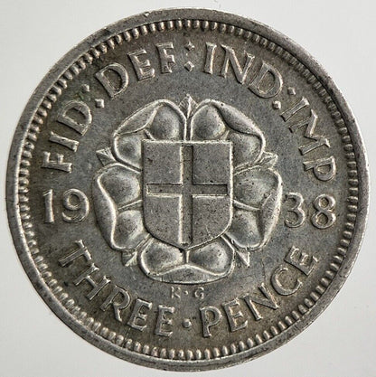 1938 George VI Threepence Silver Coin | Fine Collectable Grade