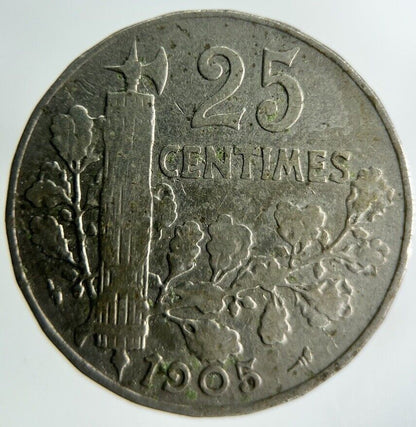 1905 France 25 Centimes Coin | Fine Collectable Grade