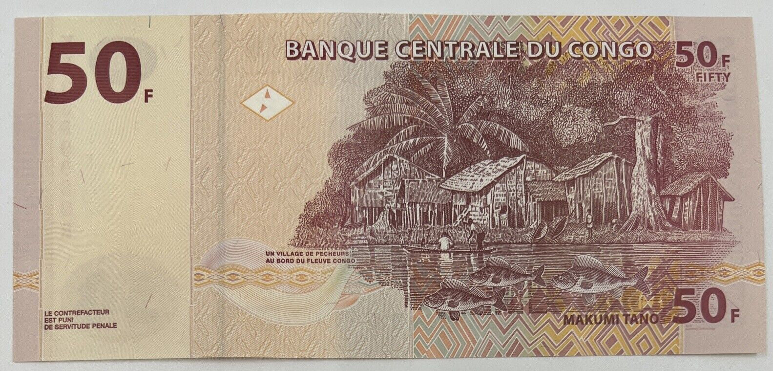 Old Vintage Africa Congo 50 Francs Banknote | Collectable Grade