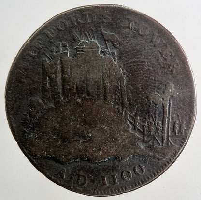 1795 York Cliffords Tower Half-Penny Token Coin | Fine Collectable Grade
