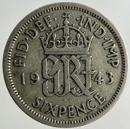 1943 George VI Sixpence Silver Coin | Fine Collectable Grade