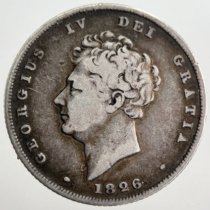 1826 George IV One Shilling Silver Coin | Fine Collectable Grade | a7806