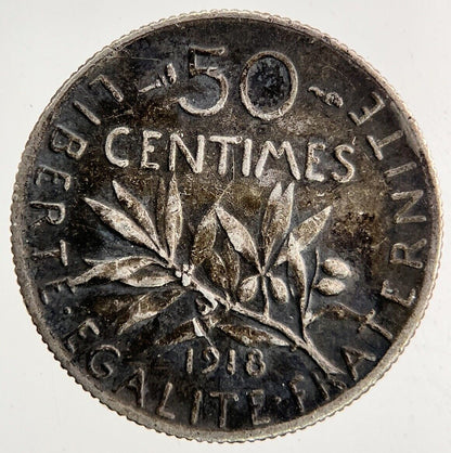 1918 France 50 Centimes Silver Coin | Collectable Grade