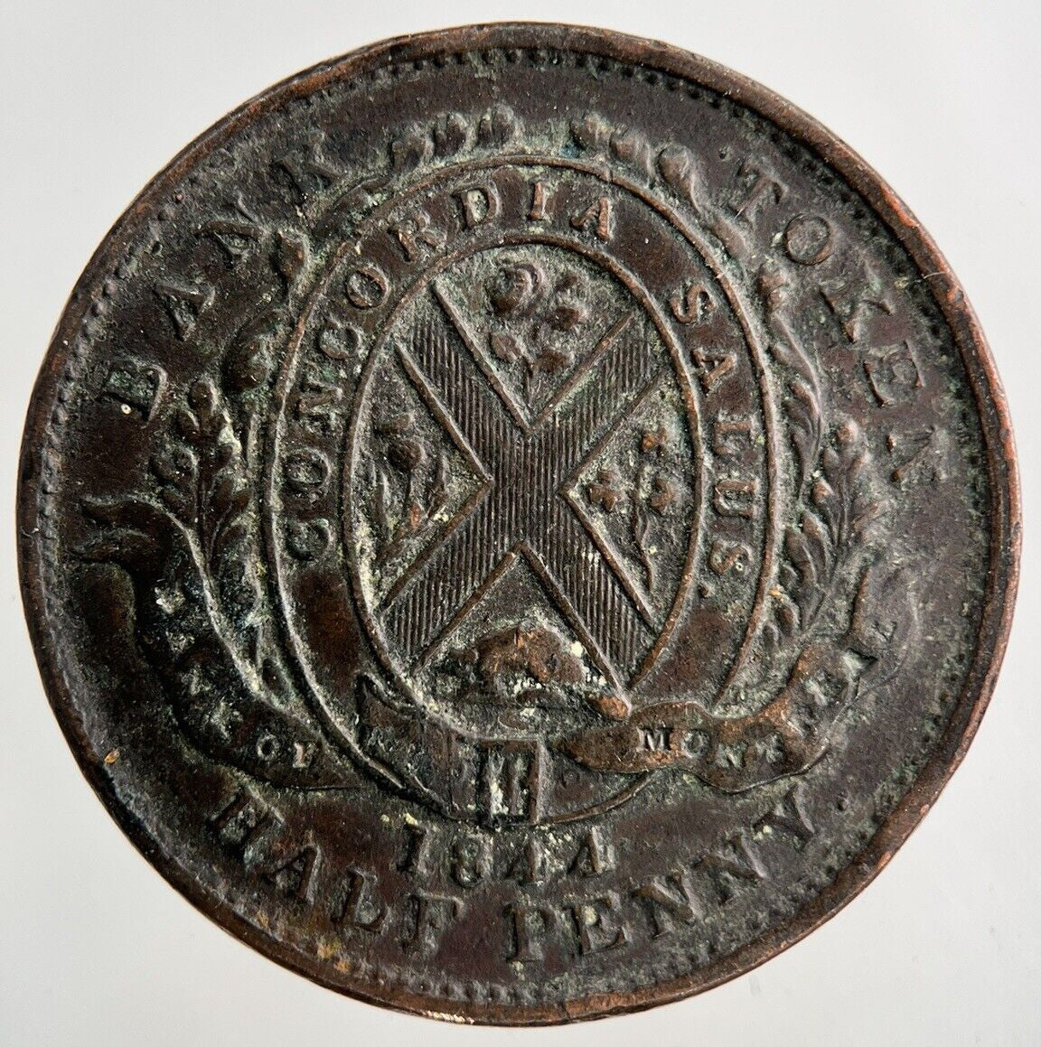 1844 Canada Half Penny Bank Token Coin | Very High Grade