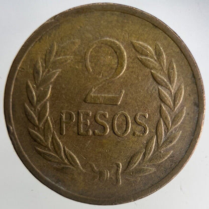 1977 Colombia 2 Pesos Coin | Very High Grade