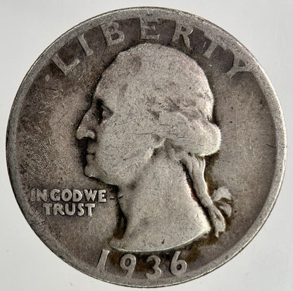1936 US USA Quarter Dollar Silver Coin | Collectable Grade