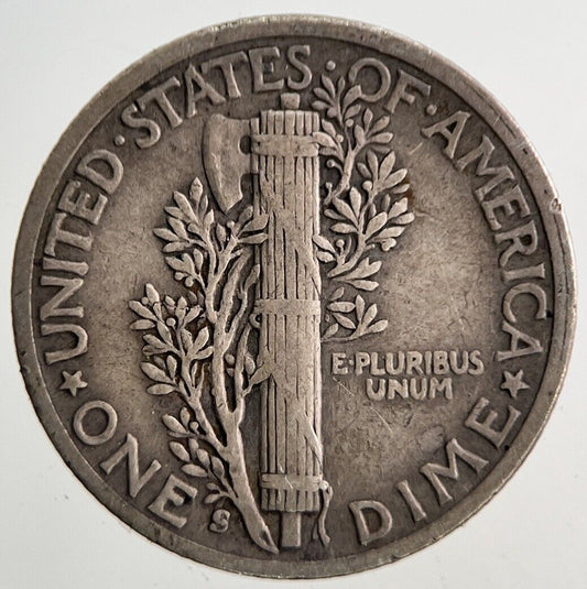1942 - S US USA Mercury Dime Silver Coin | Fine Collectable Grade