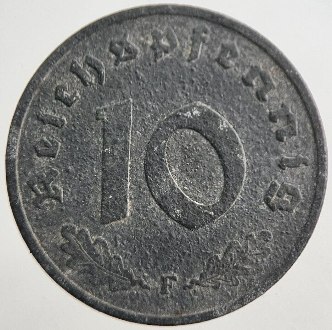 1942 - F Germany Nazi 10 Pfennig Coin | Fine Collectable Grade | a7769