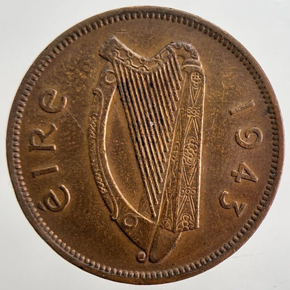1943 Irish Half - Penny Coin | Very High Grade | a4820