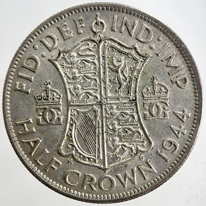 1944 George VI Half - Crown Silver Coin | Fine Collectable Grade | a6210