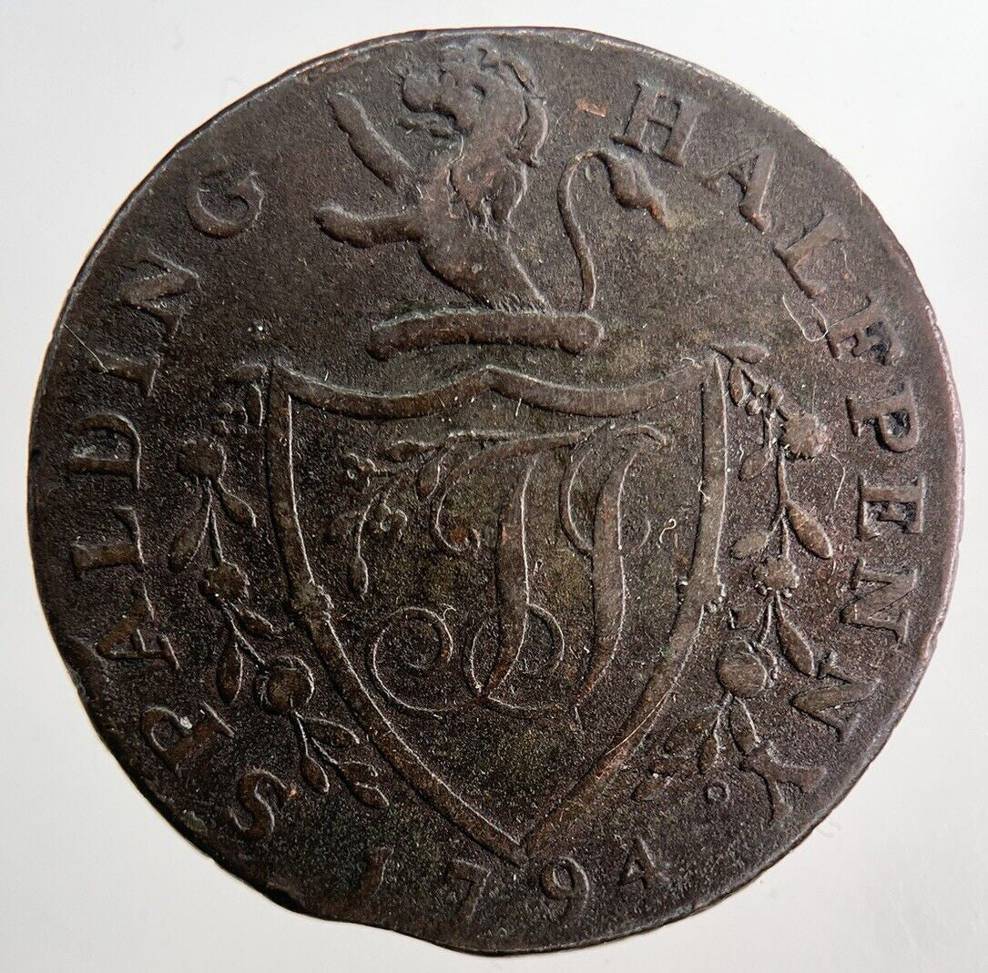 1794 Spalding Half - Penny Token Coin | Fine Collectable Grade | a6538