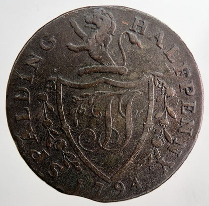 1794 Spalding Half - Penny Token Coin | Fine Collectable Grade | a6538