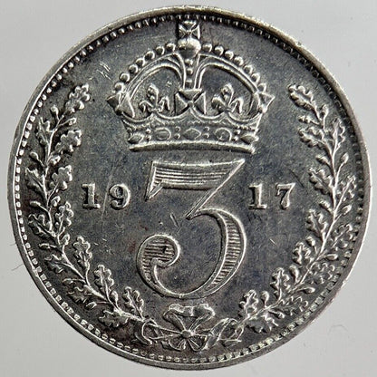 1917 George V Threepence Silver Coin | Very High Grade | a8307