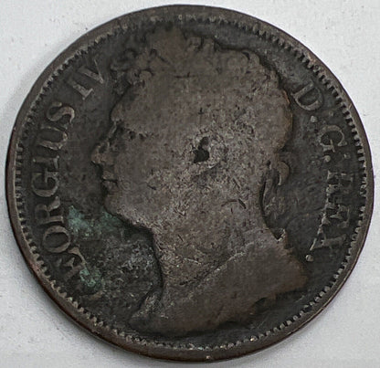 1822 Irish Hibernia Penny Coin | George IV | Collectable Grade | a818