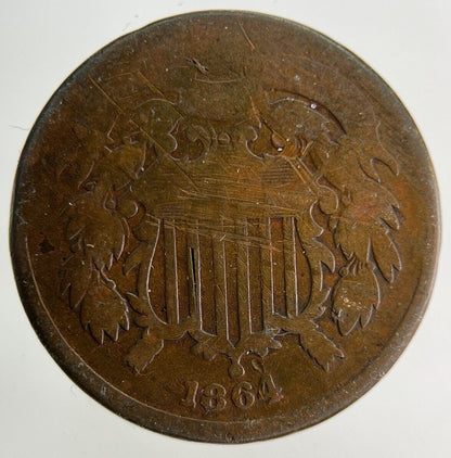 1864 US USA Shield 2 Cents Coin | Collectable Grade