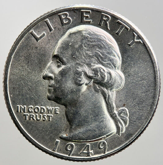 1949 - D US American Quarter Silver Coin | Very High Grade | a266