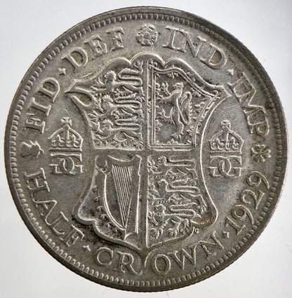 1929 George V Half - Crown Silver Coin | Fine Collectable Grade