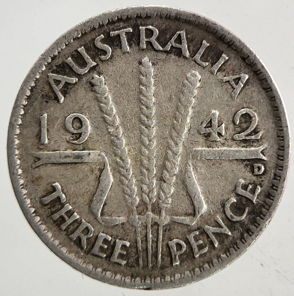 1942 - D Australia Threepence Silver Coin | Fine Collectable Grade