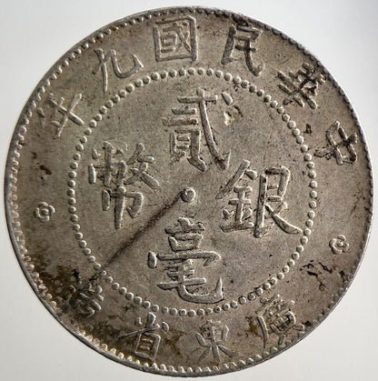 Chinese Kwang - Tung 20 Cents Silver Coin | Collectable Grade | a3143