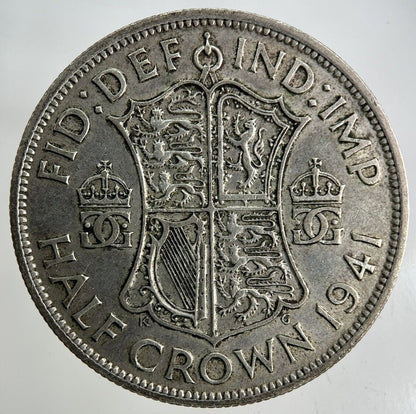 1941 George VI Half - Crown Silver Coin | Fine Collectable Grade