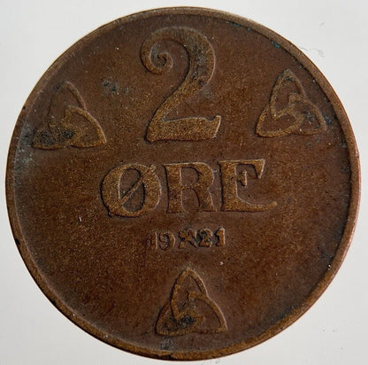 1921 Norway 2 Ore Coin | Collectable Grade | a7162