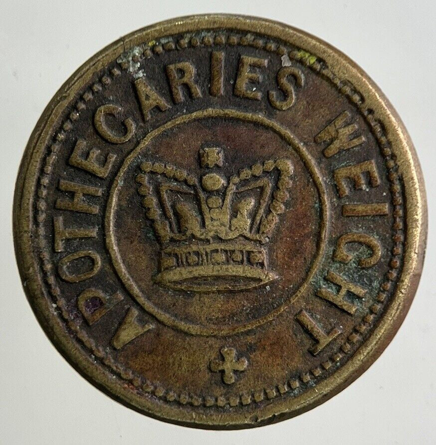 Apothecaries Weight 1 Drachm 3j Token Coin | Fine Collectable Grade
