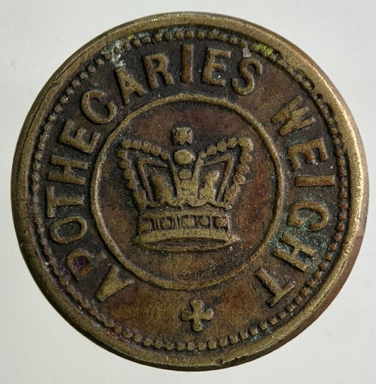 Apothecaries Weight 1 Drachm 3j Token Coin | Fine Collectable Grade