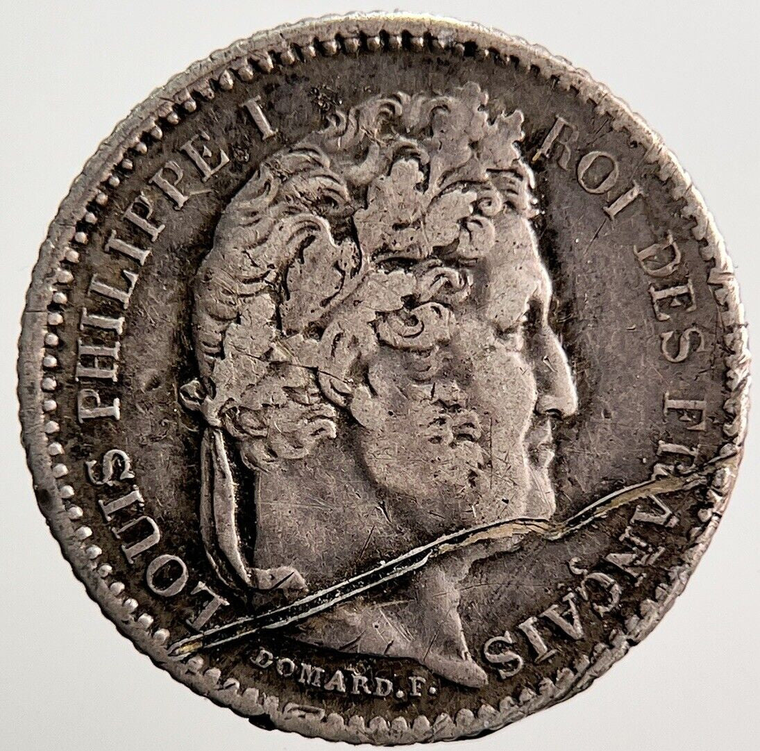 1845 France 25 Cent Silver Coin | Fine Collectable Grade | a3647