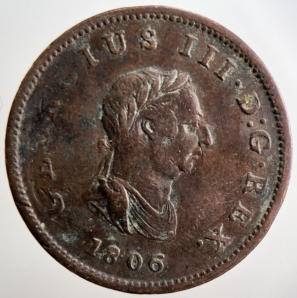 1806 George III Half - Penny Coin | Fine Collectable Grade | a2888