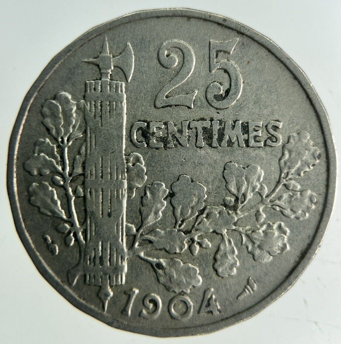 1904 France 25 Centimes Coin | Fine Collectable Grade