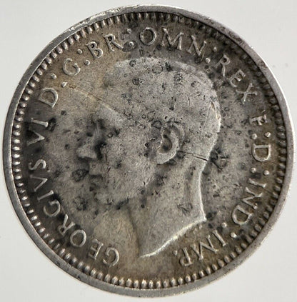 1944 - S Australia Threepence Silver Coin | Fine Collectable Grade