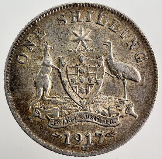 1917 - M Australia One Shilling Silver Coin | Very High Grade