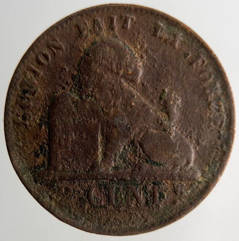 1870 Belgium 2 Cent Coin | Collectable Grade