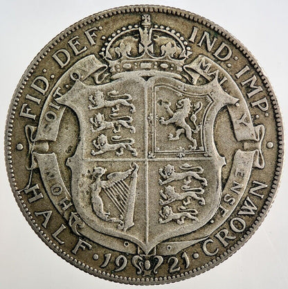 1921 George V Half - Crown Silver Coin | Fine Collectable Grade | a8116