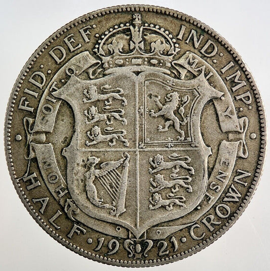 1921 George V Half - Crown Silver Coin | Fine Collectable Grade | a8116