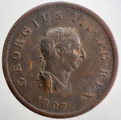 1807 George 3rd III Half - Penny Coin | Very High Grade | a6021