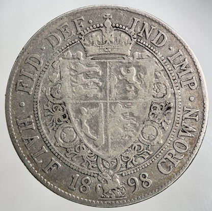1898 Victoria Half - Crown Silver Coin | Collectable Grade