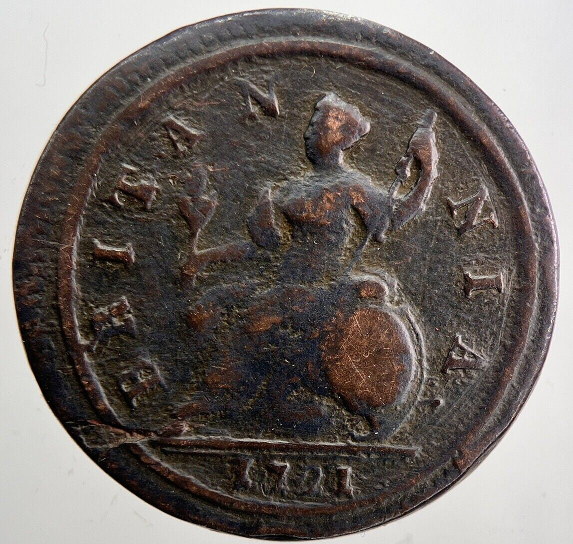 1721 George I 1st Half - Penny Coin | Fine Collectable Grade | a6037