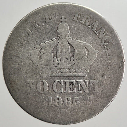 1866 France 50 Cent Silver Coin | Fair Grade | a8373