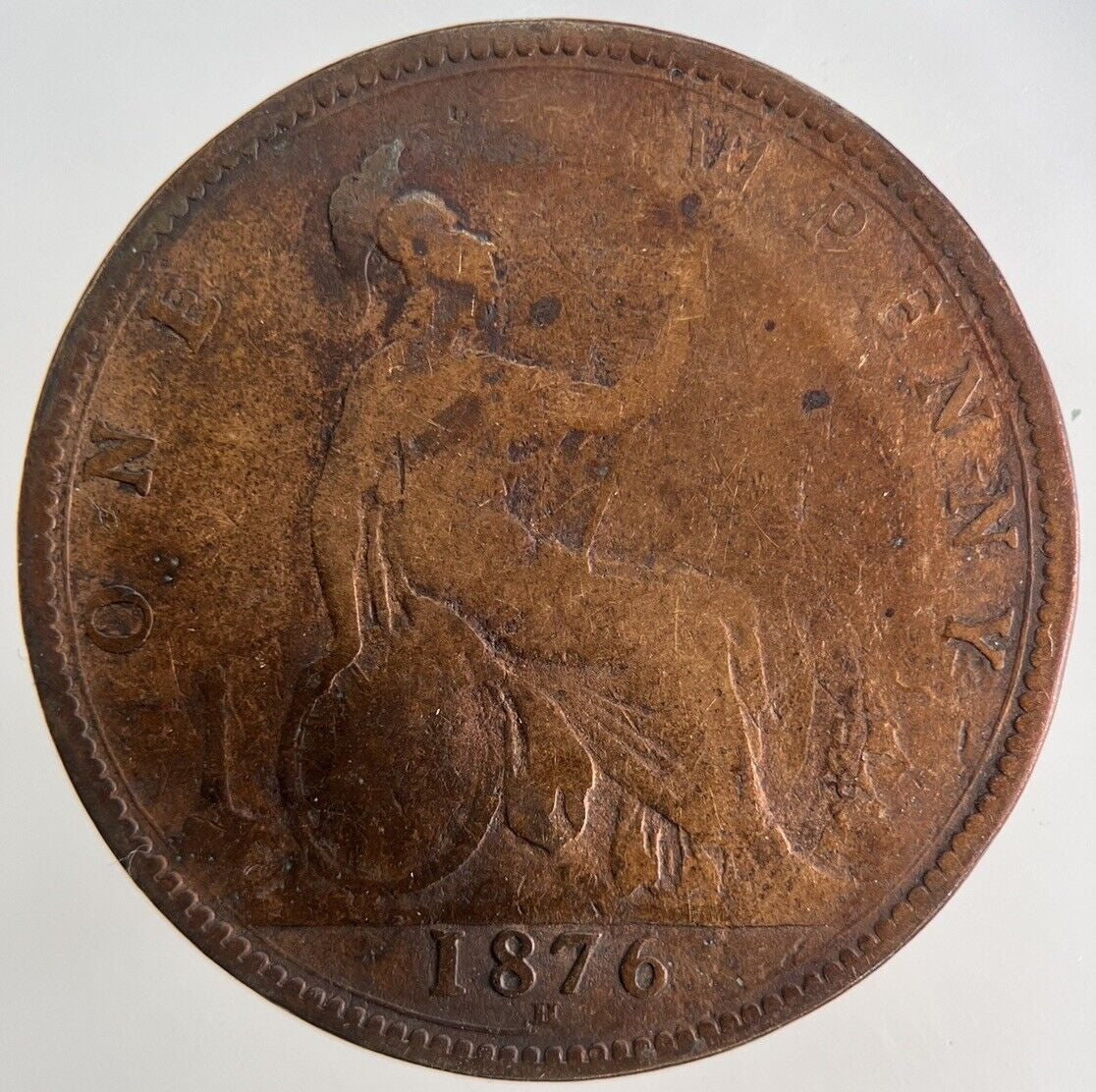 1876 - H Victoria One Penny Coin | Collectable Grade