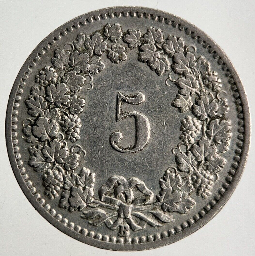 1900 Switzerland Swiss 5 Rappen Coin | Fine Collectable Grade