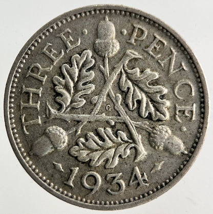 1934 George V Threepence Silver Coin | Fine Collectable Grade