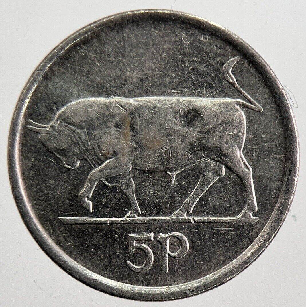 1996 Irish Bull 5p 5 Five - Pence Coin | Very High Grade | a7018
