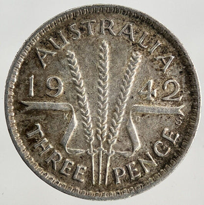 1942 - S Australia Threepence Silver Coin | Fine Collectable Grade