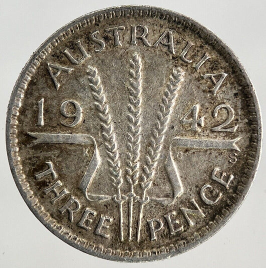 1942 - S Australia Threepence Silver Coin | Fine Collectable Grade