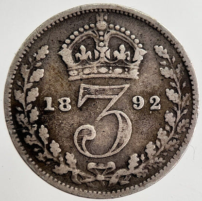1892 Victoria Threepence Silver Coin | Collectable Grade | a8852