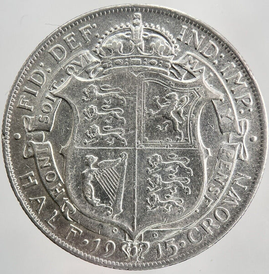1915 George V Half - Crown Silver Coin | Very High Grade | a5873
