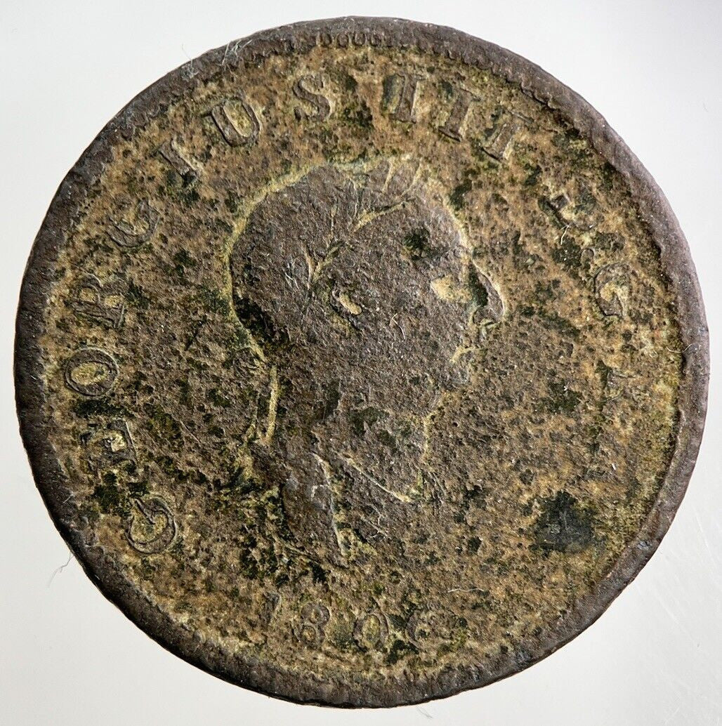 1806 George III 3rd Half-Penny Coin | Fine Collectable Grade
