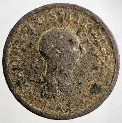 1806 George III 3rd Half-Penny Coin | Fine Collectable Grade