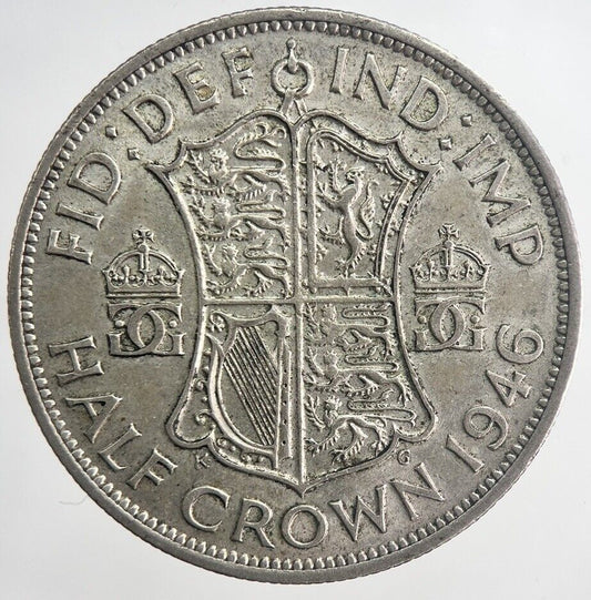 1946 George VI Half - Crown Silver Coin | Fine Collectable Grade | a6343